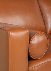 Hixon 3-Seater Faux Leather Sofa L220cm x W83cm x H83cm Brown