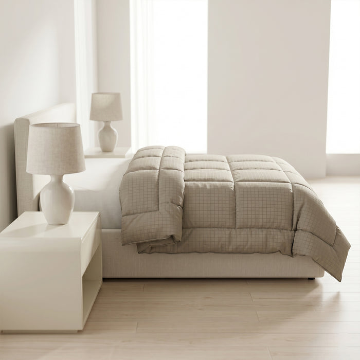 Egyptian Cotton Tiled Beige 220x240cm Duvet