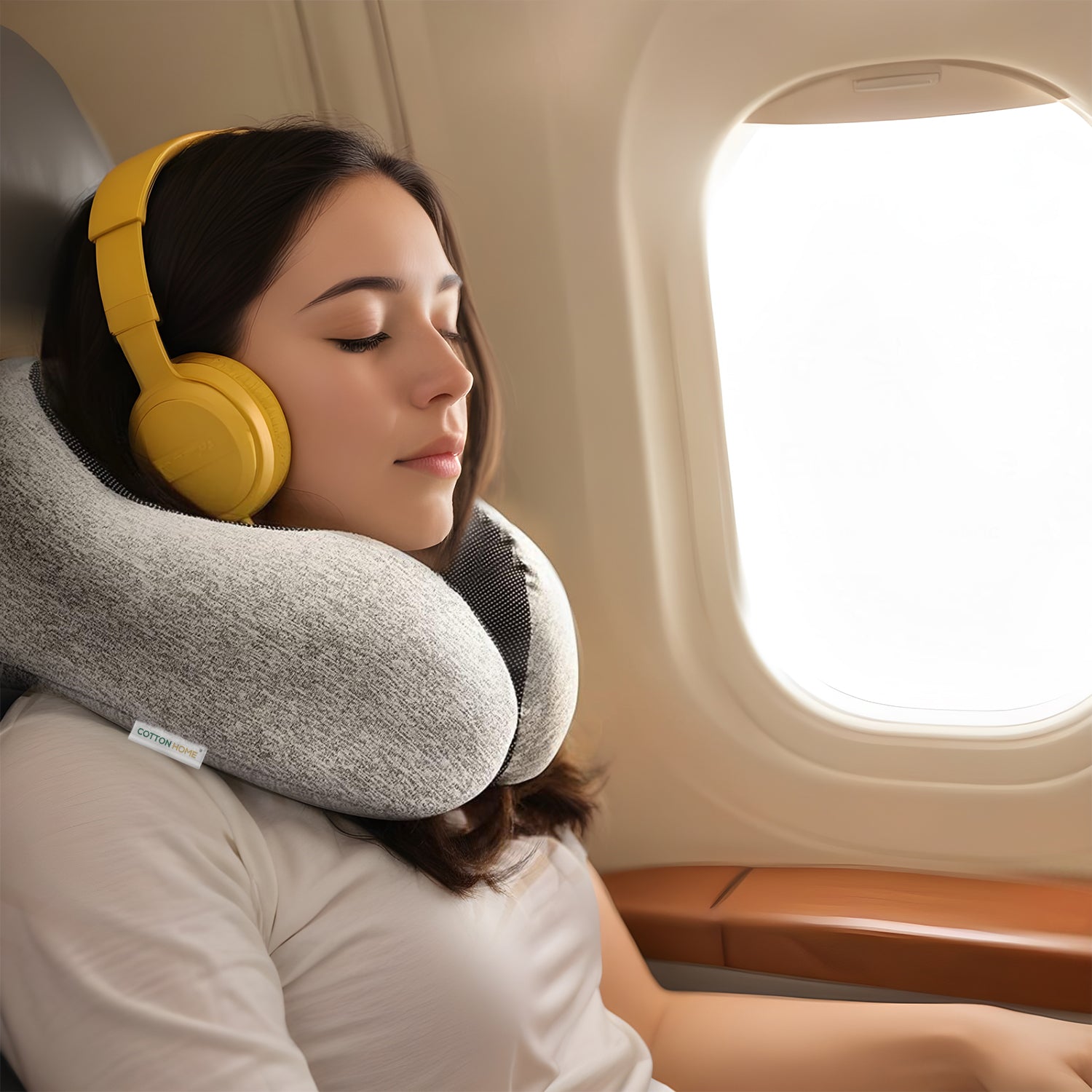 Travel Pillow Memory Foam Grey - Cotton Home