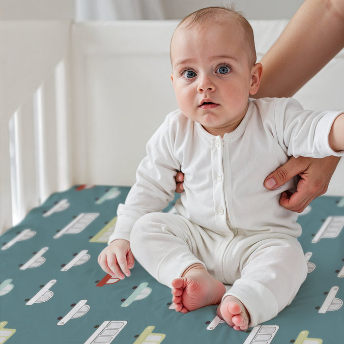 Premium Cotton 3-Piece Baby Crib Bedding Set (120x60 cm) Fitted Baby Mattress Sheets and Protector Dream Home