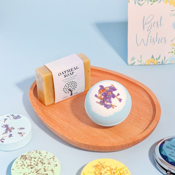 The Sanctuary Box Set – Luxury Home & Bath Gift Bundle Self Care Home Spa Blue