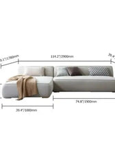 Comfort Max L-Shaped 4 Seater Sofa Velvet Fabric - Light Beige -  L290cm x W178cm x H70cm - Cotton Home