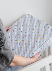 Premium Cotton 3-Piece Baby Crib Bedding Set (120x60 cm) Fitted Baby Mattress Sheets and Protector Little Cars