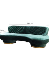 Northpol 3 Seater Velvet Sofa in - Elegant Comfort 242cm x 100cm x 78cm - Cotton Home