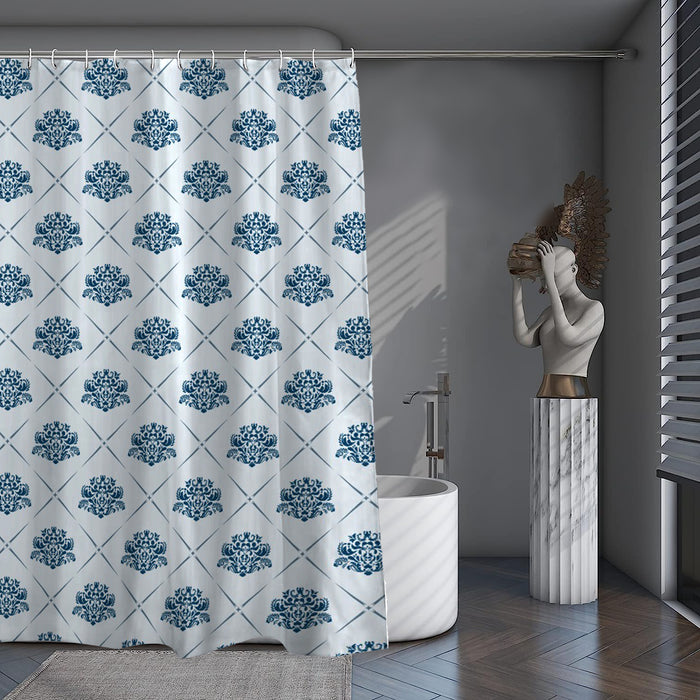 Shower Curtain Printed Fabric with Hooks 180x180 Cm - Medley - Cotton Home