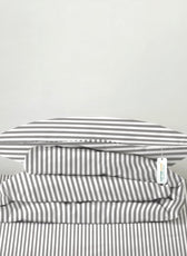 Premium Cotton 4PC Bedding Set Kids Comforter Set 160x220cm Grey Stripe