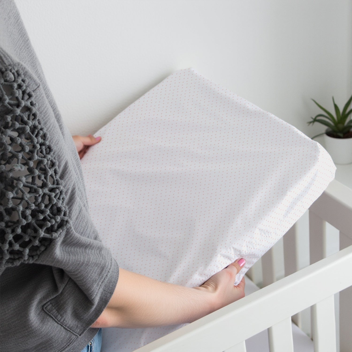 Premium Cotton 2PC Crib Sheets (120x60 cm) Soft, Breathable, Fitted Baby Mattress Sheets Pastel Clouds