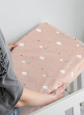 Premium Cotton 2PC Crib Sheets (120x60 cm) Soft, Breathable, Fitted Baby Mattress Sheets Dream Night