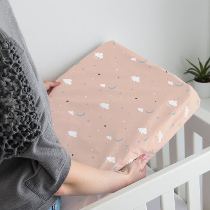 Premium Cotton 2PC Crib Sheets (120x60 cm) Soft, Breathable, Fitted Baby Mattress Sheets Dream Night