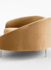 Luxe Lounge Luxurious Camel Velvet 3 Seater Sofa - 241cm Chic & Comfortable Lounge Seating - Cotton Home