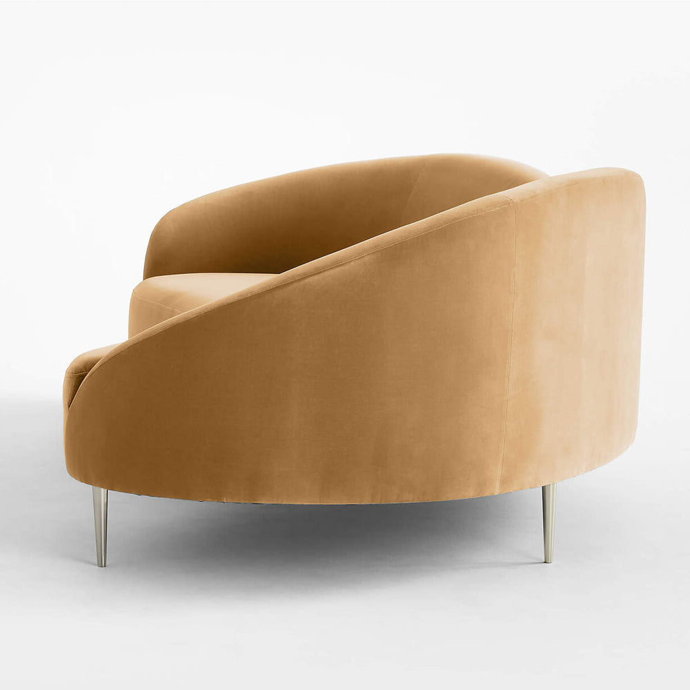 Luxe Lounge Luxurious Camel Velvet 3 Seater Sofa - 241cm Chic & Comfortable Lounge Seating - Cotton Home