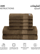 Cotton Face Towel and Hand Towel 6 Piece Set-Soft Feel, Quick Dry, Highly Absorbent Durable Towels - Cotton Home