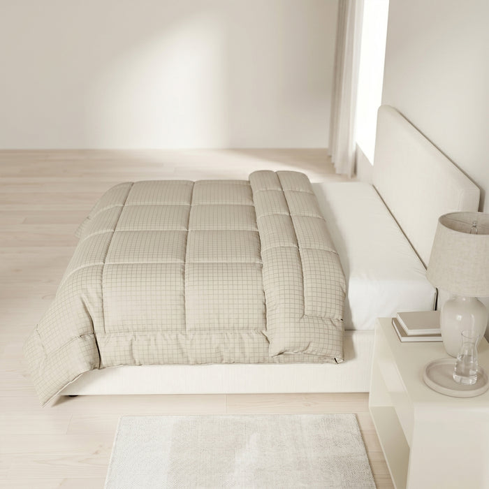 Egyptian Cotton Tiled Beige 220x240cm Duvet