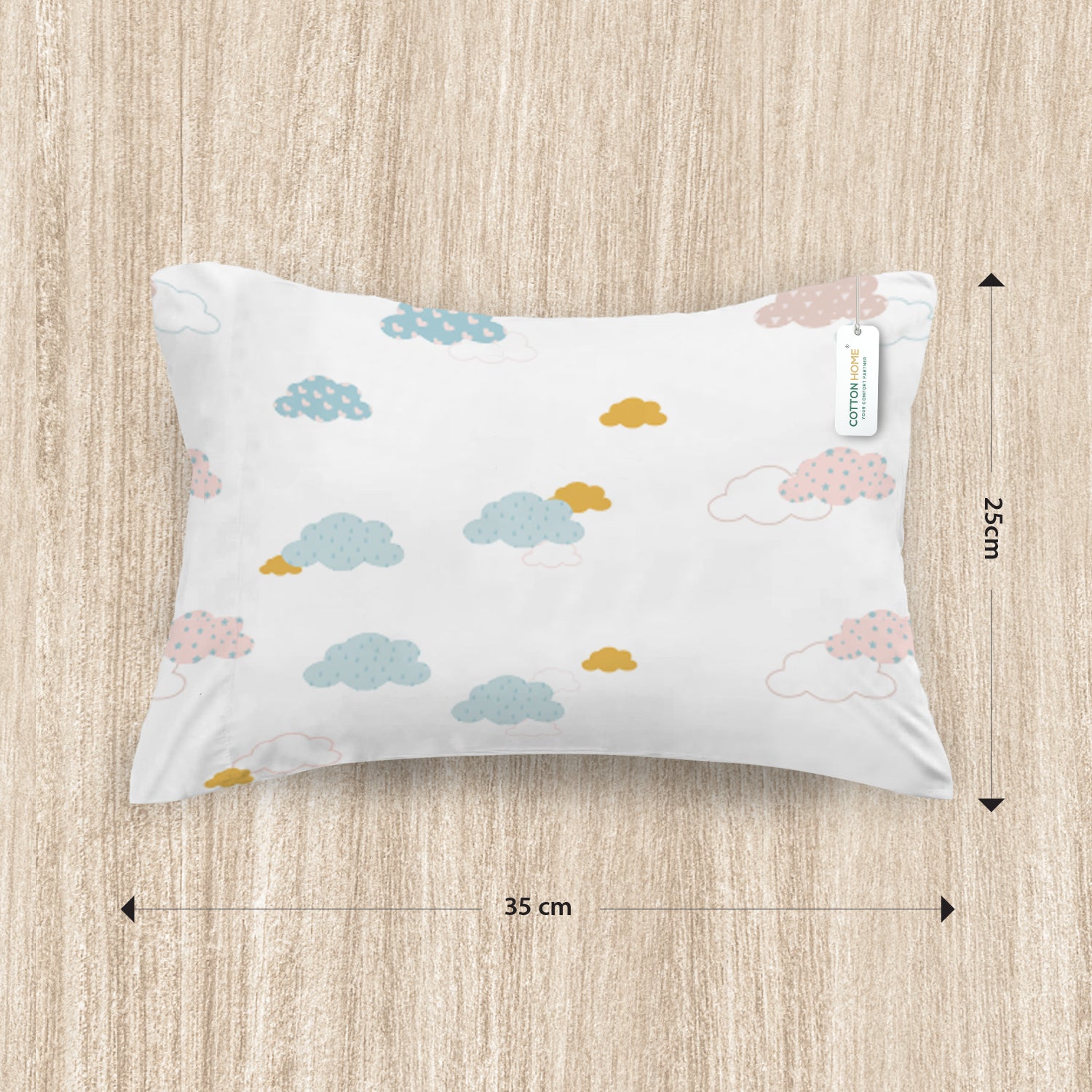 3Piece Baby Crib Comforter Set 90x120 Cotton Comforter, Filled Pillow & Pillow Cover – Pastel Clouds