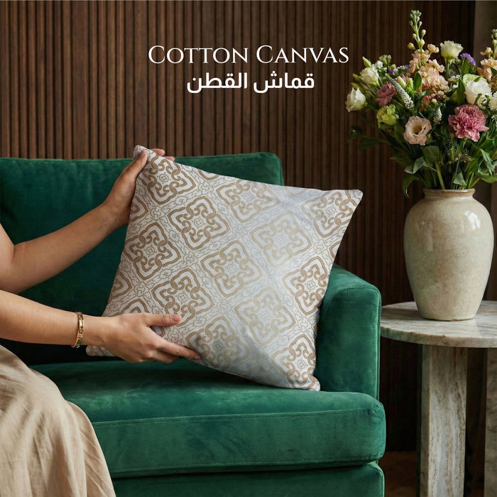 Cotton Decorative Throw Pillows Pack of 2 - 45x45 cm Square, Blue Pattern