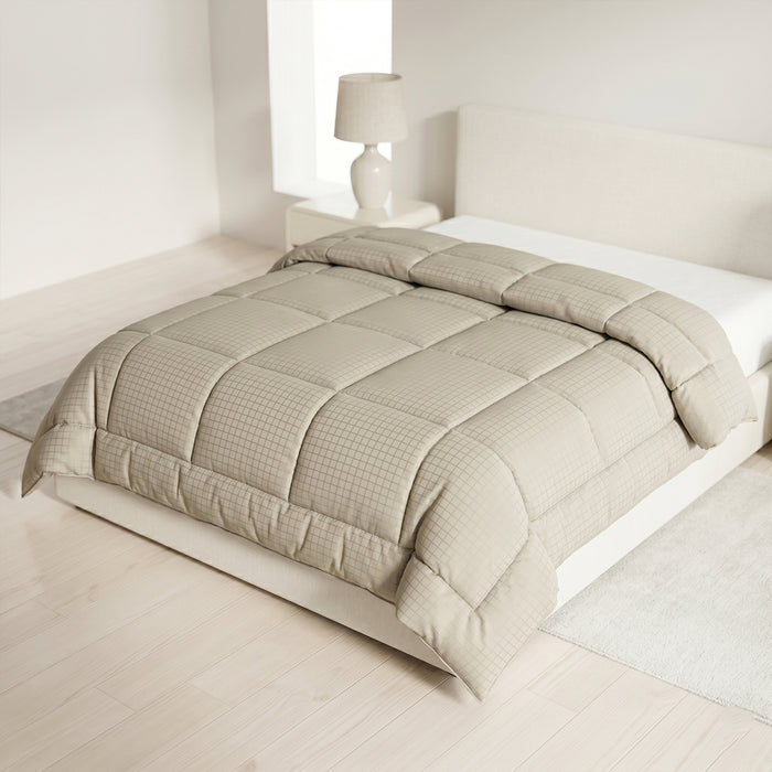 Egyptian Cotton Tiled Beige 220x240cm Duvet