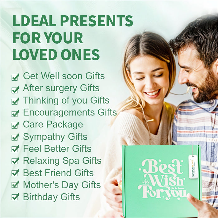 Bath Gift Box Set – Luxe Green Spa Care Package with 10 Relaxing Self-Care Items for Women, Mom, Wife, Sister, Friends