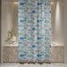 Shower Curtain Printed Fabric with Hooks 180x180 Cm - Aqua - Cotton Home