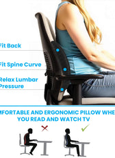 Ergonomic Spine Memory Foam Lumbar Support Pillow for Posture & Back Pain Relief – 32x32x10cm