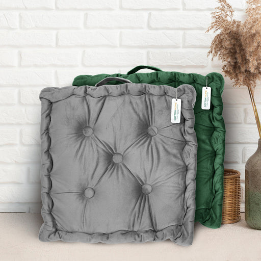 Serenity Velvet Multipurpose Seat Cushion 40x40cm  Pack of 2  Square Shape Seating - Cotton Home