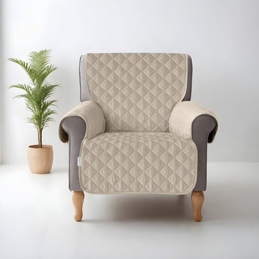 Ultimate Sofa Protector 1 Seater: Water Resistant Sofa Couch Cover for Ultimate Comfort |  Furniture Protector for Pets Kids - Beige - Cotton Home