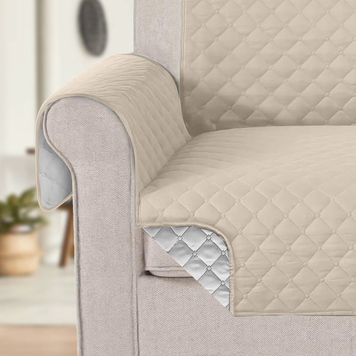 Ultimate Sofa Protector 1 Seater: Water Resistant Sofa Couch Cover for Ultimate Comfort |  Furniture Protector for Pets Kids - Beige - Cotton Home