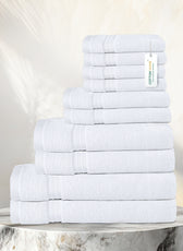 Cotton Towels 10 Piece Set-Soft Feel, Quick Dry, Highly Absorbent Durable Towels