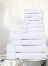 Cotton Towels 10 Piece Set-Soft Feel, Quick Dry, Highly Absorbent Durable Towels - Cotton Home