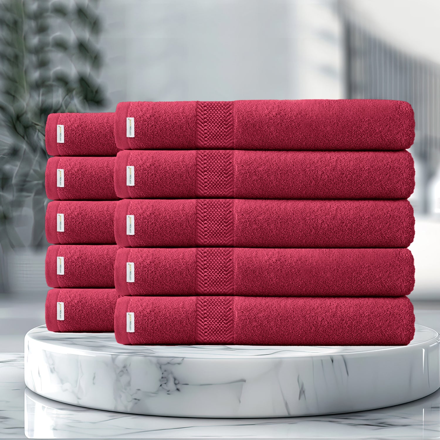 Cotton Bath Towel 70x140 CM 10 Piece Set-Soft Feel, Quick Dry, Highly Absorbent Durable Towels - Cotton Home