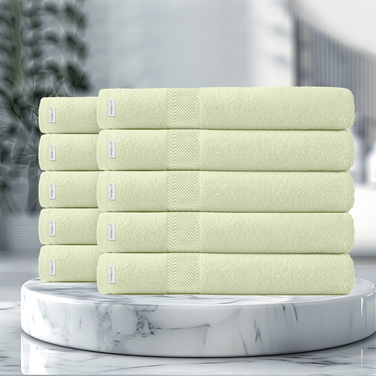 Cotton Bath Towel 70x140 CM 10 Piece Set-Soft Feel, Quick Dry, Highly Absorbent Durable Towels - Cotton Home