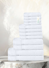 Cotton Towels 12 Piece Set-Soft Feel, Quick Dry, Highly Absorbent Durable Towels - Cotton Home