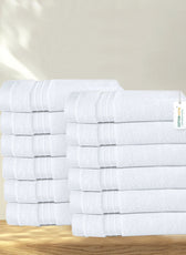 Cotton Face Towel 30x30 CM 12 Piece Set-Soft Feel, Quick Dry, Highly Absorbent Durable Towels