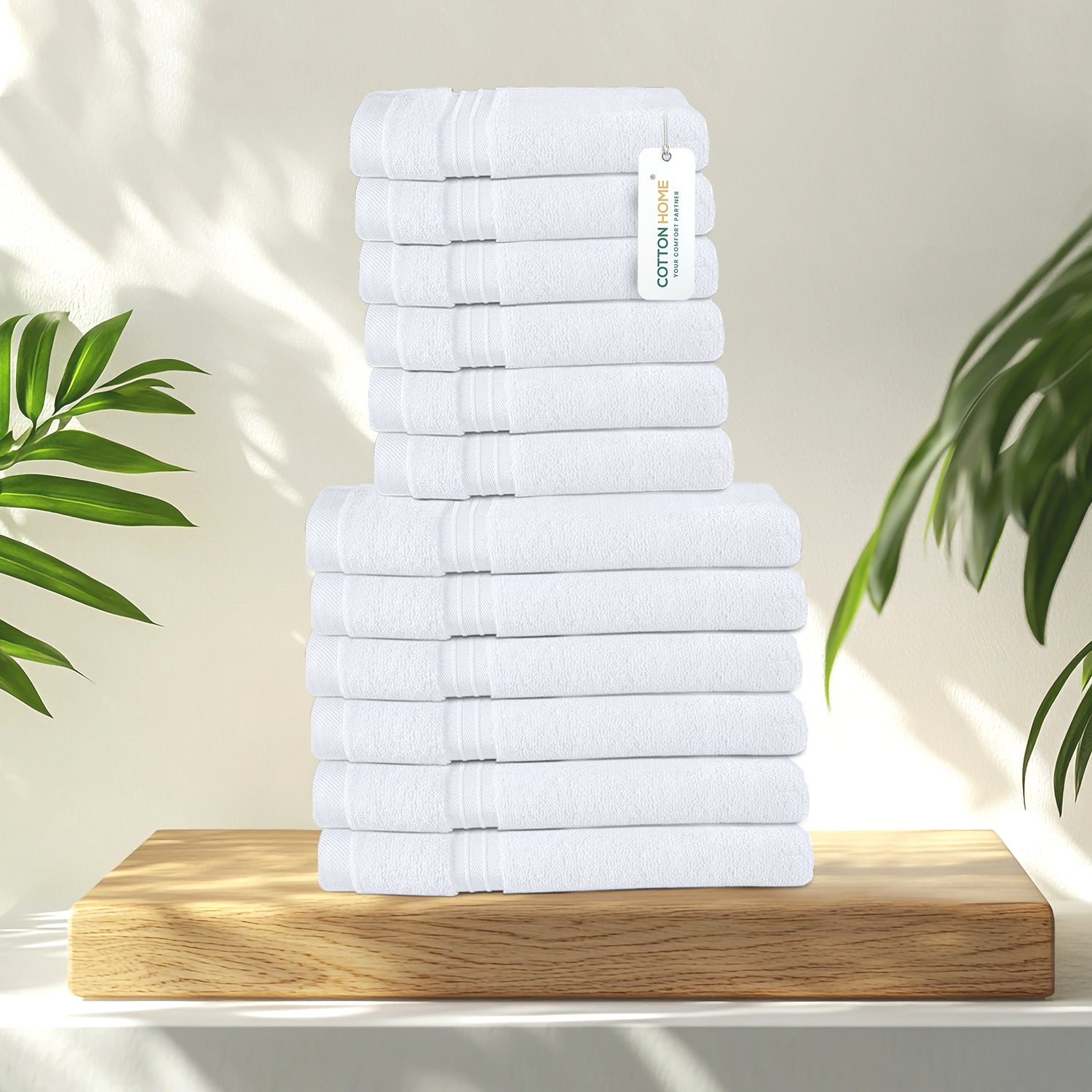 Cotton Face Towel and Hand Towel 12 Piece Set-Soft Feel, Quick Dry, Highly Absorbent Durable Towels
