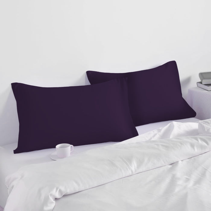 Pillow Cover with Pressed Pillow Set- 50x75cm - Dreamy Comfort Combo Dark Purple - 2 Piece - Cotton Home