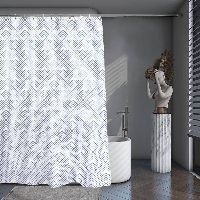 Shower Curtain Printed Fabric with Hooks 180x180 Cm - Rinse 211A - Cotton Home