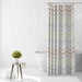 Shower Curtain Printed Fabric with Hooks 180x180 Cm - Chevton - Cotton Home