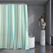 Shower Curtain Printed Fabric with Hooks 180x180 Cm - Prime Stripers Green - Cotton Home