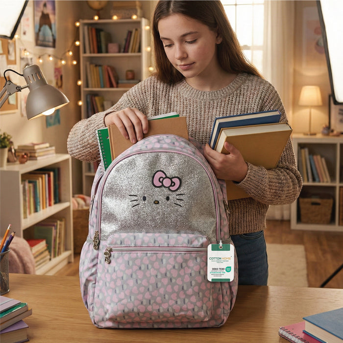 Hello Kitty Printed School Backpack for Kids – Lightweight Cartoon Character Bookbag with Large Storage Space for Boys & Girls
