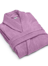 Premium Cotton Lavender Terry Bathrobe with Pockets Suitable for Men and Women, Soft & Warm Terry Home Bathrobe, Sleepwear Loungewear, One Size Fits All - Cotton Home