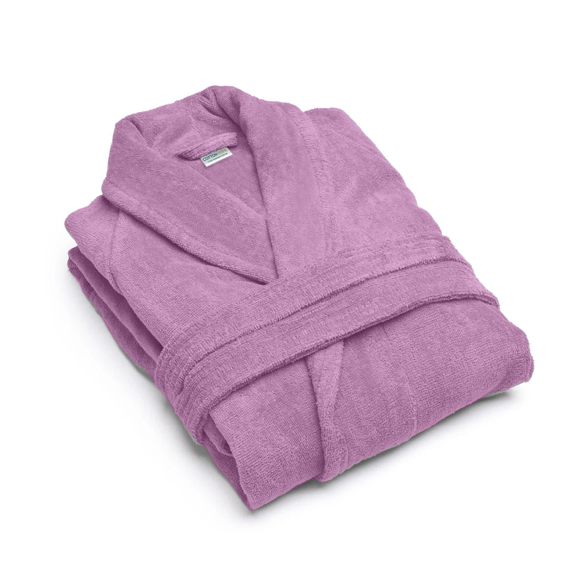 Premium Cotton Lavender Terry Bathrobe with Pockets Suitable for Men and Women, Soft & Warm Terry Home Bathrobe, Sleepwear Loungewear, One Size Fits All - Cotton Home
