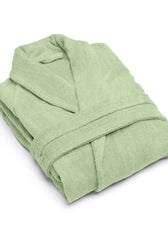 Premium Cotton Mint Green Terry Bathrobe with Pockets Suitable for Men and Women, Soft & Warm Terry Home Bathrobe, Sleepwear Loungewear, One Size Fits All - Cotton Home