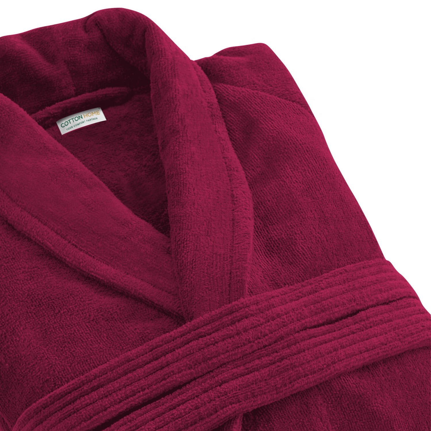 Premium Cotton Burgundy Terry Bathrobe with Pockets Suitable for Men and Women, Soft & Warm Terry Home Bathrobe, Sleepwear Loungewear, One Size Fits All - Cotton Home