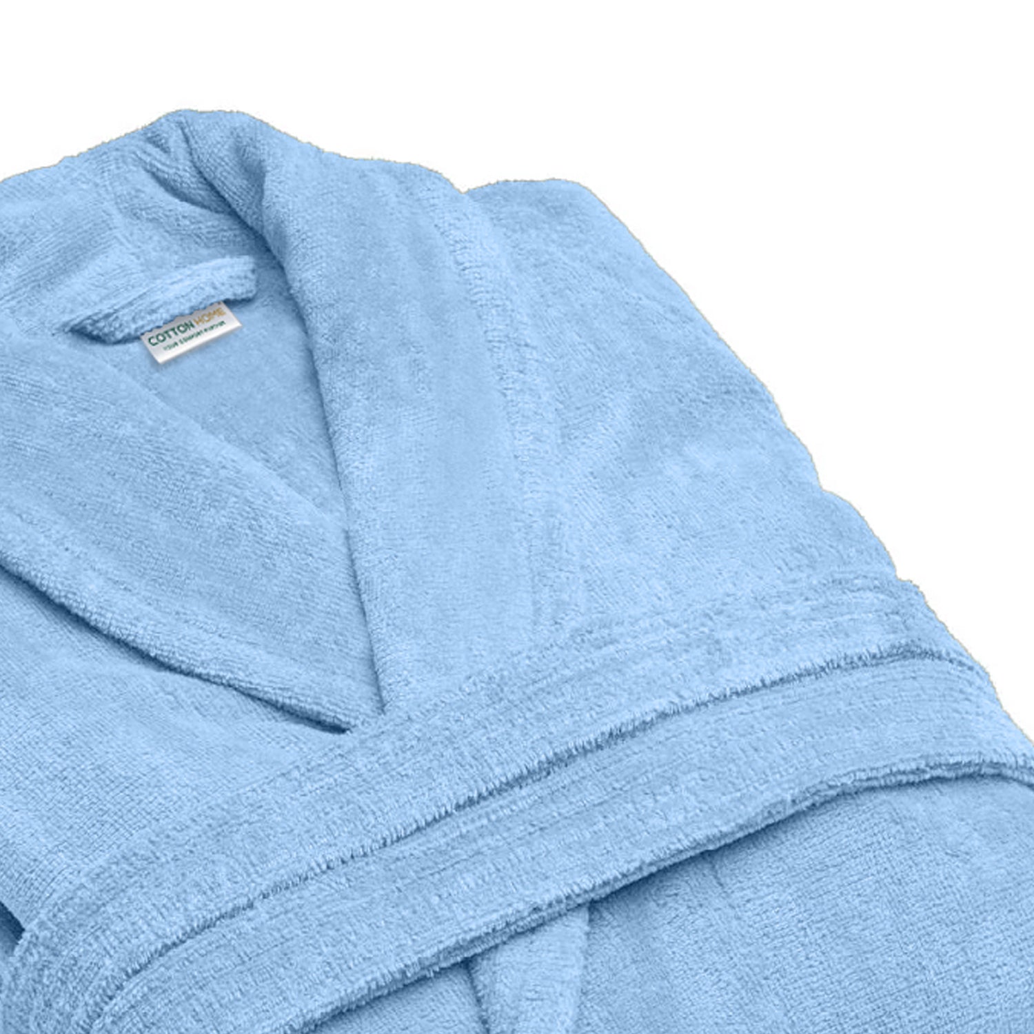 Premium Cotton Sky Blue Terry Bathrobe with Pockets Suitable for Men and Women, Soft & Warm Terry Home Bathrobe, Sleepwear Loungewear, One Size Fits All - Cotton Home