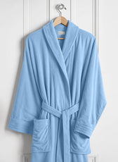 Premium Cotton Sky Blue Terry Bathrobe with Pockets Suitable for Men and Women, Soft & Warm Terry Home Bathrobe, Sleepwear Loungewear, One Size Fits All - Cotton Home
