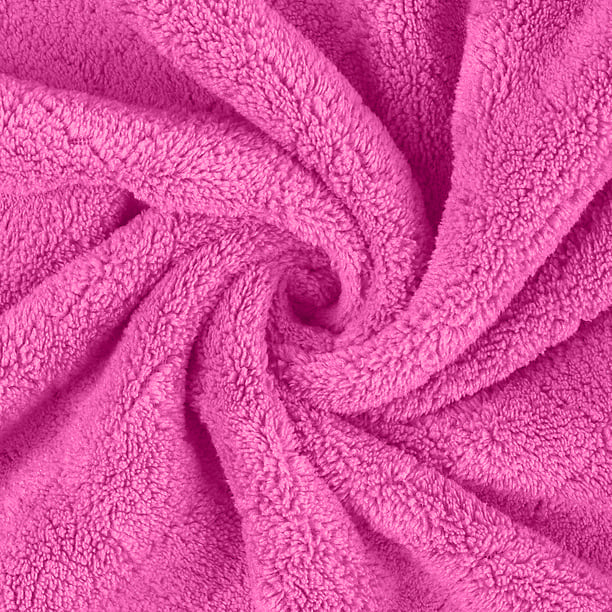Premium Cotton Hot Pink Terry Bathrobe with Pockets Suitable for Men and Women, Soft & Warm Terry Home Bathrobe, Sleepwear Loungewear, One Size Fits All - Cotton Home