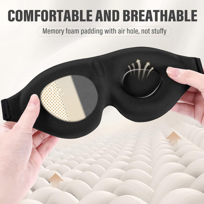 Adjustable 3D Sleep Mask – Ultra Soft, Light-Blocking Eye Cover for Travel & Relaxation