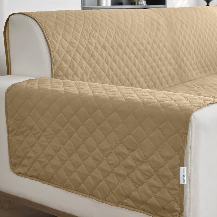 Ultimate Sofa Protector 2 Seater: Water Resistant Sofa Couch Cover for Ultimate Comfort |  Furniture Protector for Pets Kids - Brown