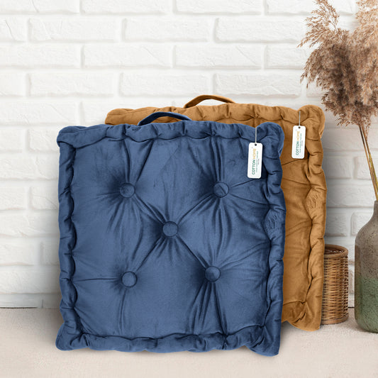 Serenity Velvet Multipurpose Seat Cushion 40x40cm  Pack of 2  Square Shape Seating - Cotton Home