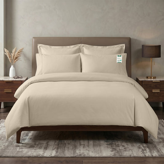 Egyptian Cotton 6 Piece Duvet Cover Set 220x240cm Beige