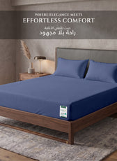 Premium Cotton Fitted Bedsheet 500TC High Quality 160x200cm Blue Grey